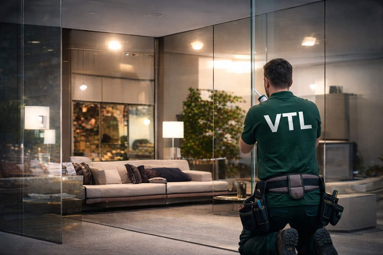 Vitrine commerce + feuillete SP10 - VTL Nanterre Vitrine commerce + feuillete SP10 a Nanterre